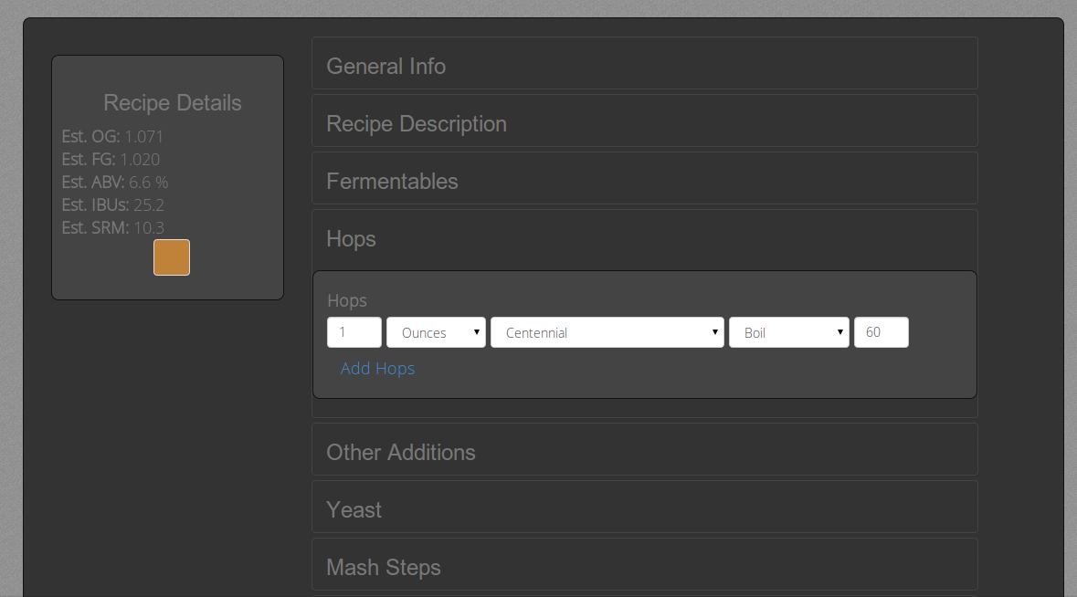 Recipe new screenshot